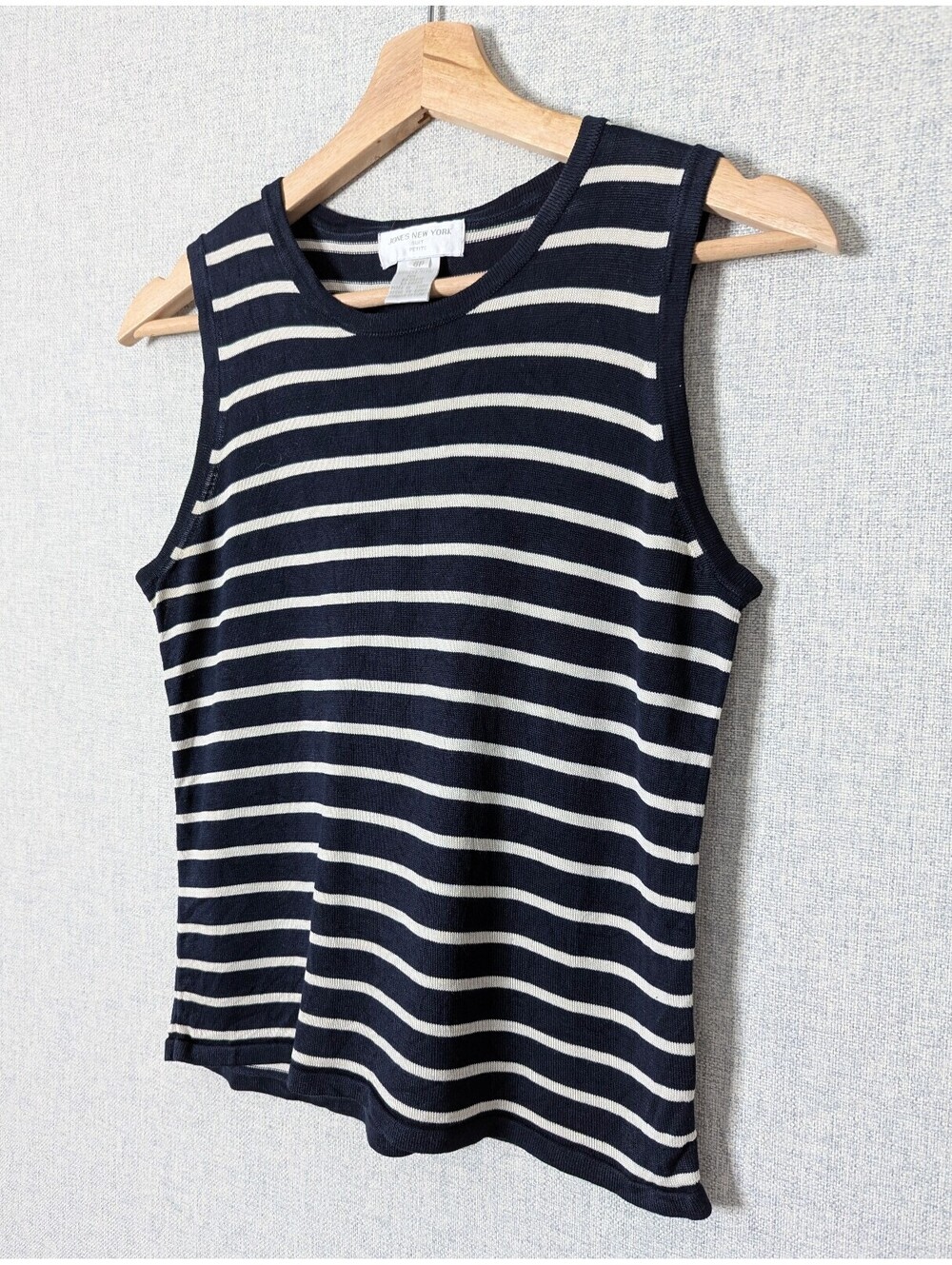 Vintage 90s Jones New York 100% silk knit striped shell tank top